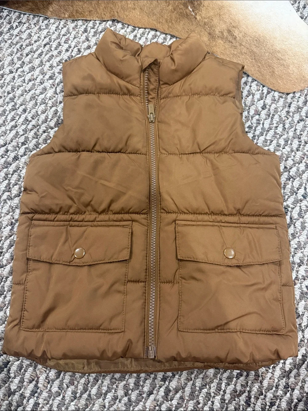 Old Navy Tan Quilted Puffer Vest for Kids